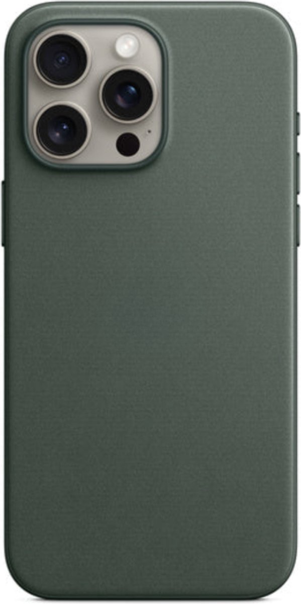 ZenXstore FineWoven hoesje geschikt voor APPLE iPhone 15 Pro Max met geïntegreerde draadloos oplaadbare magneet-Ever Green- magneet