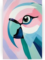Papepaai poster - Pasteltinten poster - Poster vogel - Wanddecoratie kinderkamer - Slaapkamer poster - Muur kunst - 60 x 90 cm