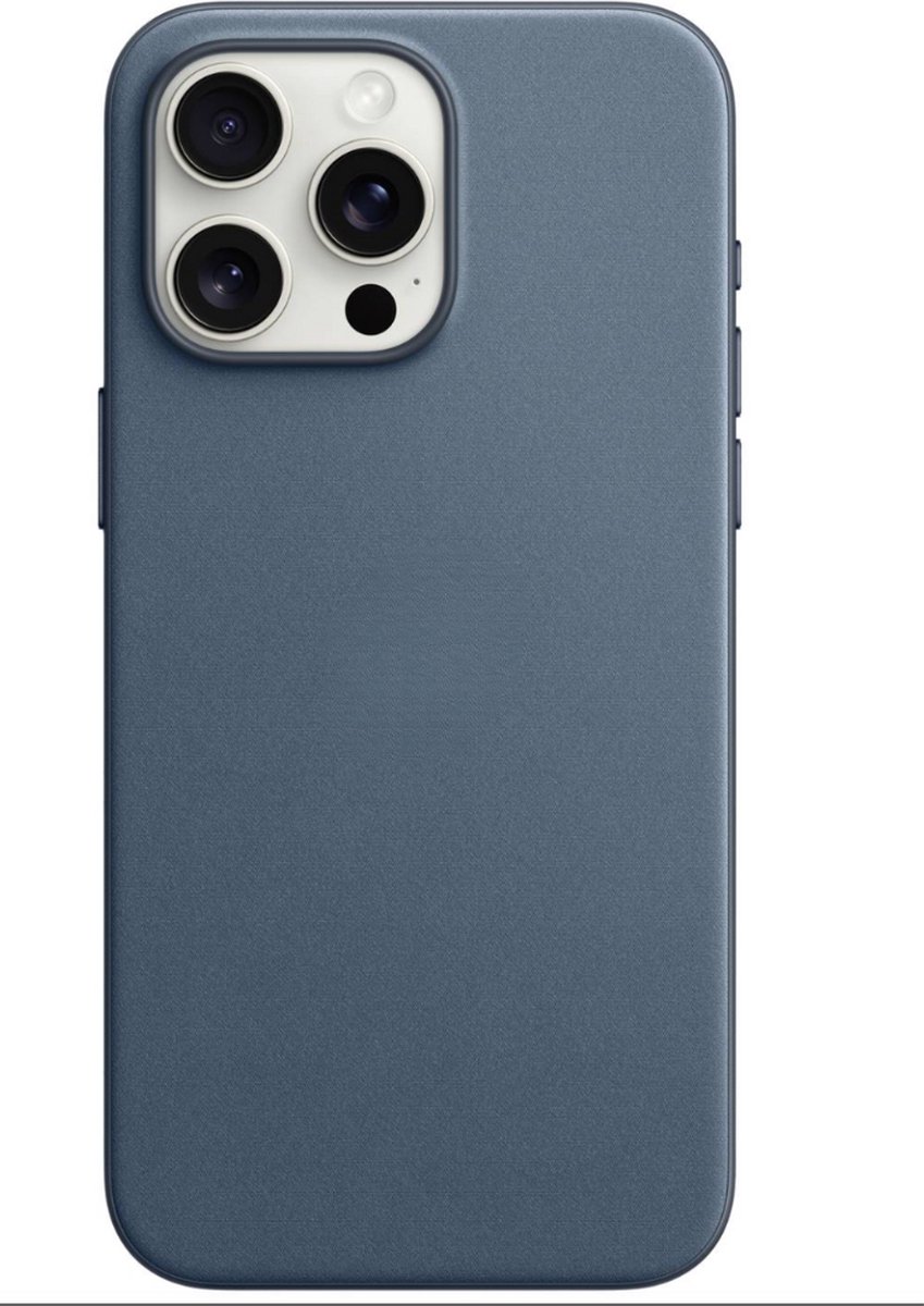 ZenXstore FineWoven hoesje geschikt voor APPLE iPhone 15 Pro Max met geïntegreerde draadloos oplaadbare magneet- Pacific Blue