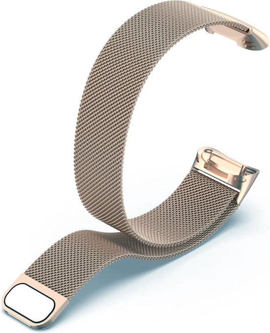 Milanese Band geschikt voor Fitbit Charge 5 - Retro Goud - Geschikt Voor Fitbit - Horlogeband - Armband - Polsband