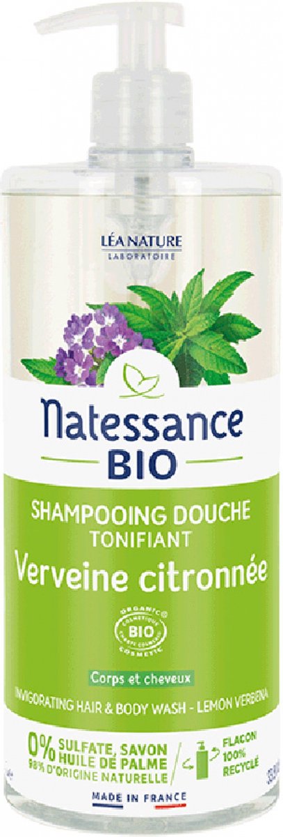 Natessance Toniserende Douche Shampoo Citroen Verbena Biologisch 1 L