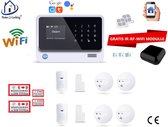 Home-Locking draadloos smart alarmsysteem wifi,gprs,sms en kan werken met spraakgestuurde apps. AC05-18