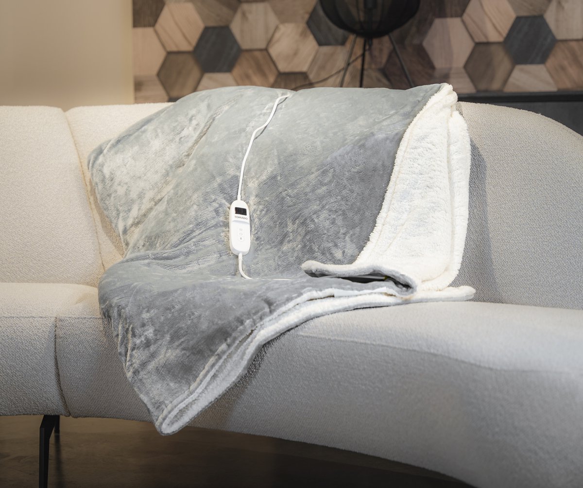 Afbeelding 3 van Tomado TEB1802G - Elektrische boven deken - omslagdeken - Superzachte fleece stof - 180 x 130 cm