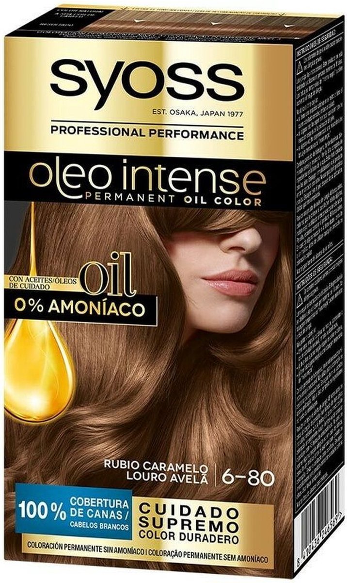 Syoss Oleo Intense Met Dubbelwerkende Olietechnologie - 680 Rubio Caramelo
