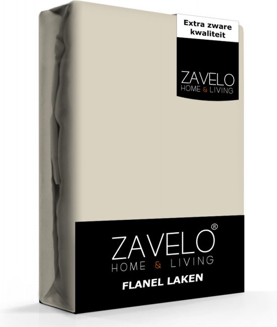 Zavelo Deluxe Flanel Laken Zand - Lits-jumeaux (240x260 cm) - 100% katoen - Extra Dik - Zware Kwaliteit - Hotelkwaliteit