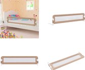 vidaXL Bedhekje peuter 180x42 cm polyester taupe - Bedhekje - Bedhekjes - Bed Rail - Bed Rails