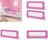 vidaXL Kinderbedhekjes 2 st 102x42 cm roze - Bedhekje - Bedhekjes - Baby Bedhekje - Baby Bedhekjes