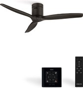 CREATE - Plafondventilator 40W silent Ø132 cm - Controller voor wandmontage - afstandsbediening - Zwart - WIND CALM