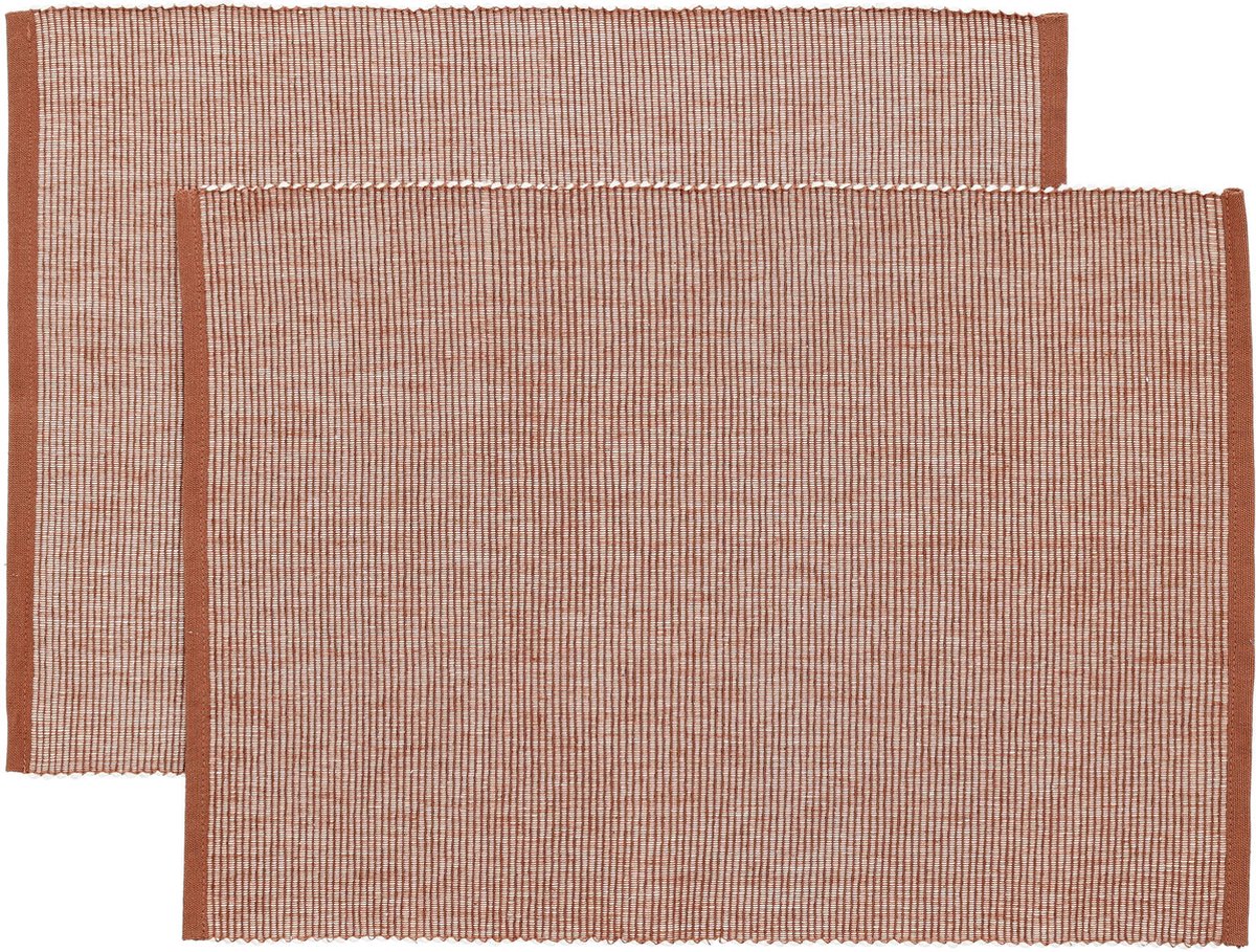Blokker Placemat Como - 2 Stuks - 30x45cm - Terra