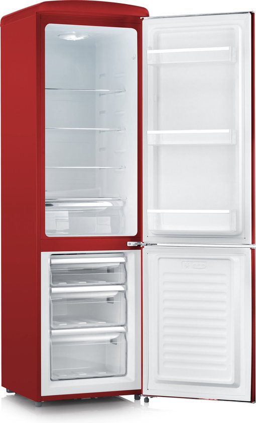 Severin RKG 8917 Retro Koel-Vriescombinatie – 244 Liter – LED – Retro Design - Rood — afbeelding 3