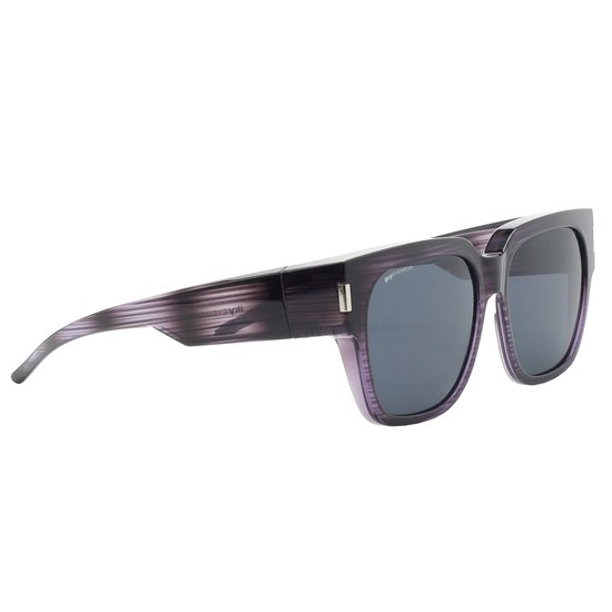 Face Shadow Gepolariseerde zonnebril, voor dames, overbril, zonnebril voor brildragers, uv-bescherming, ultralicht, fit-over-bril, K3-zwart frame/grijze lens
