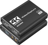 Sounix Video Capture Card - Game Capture - HDMI 4K@60Hz - USB 3.0 - Met USB C Adapter - Zwart