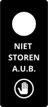 Deurhanger Niet Storen - Do Not Disturb - Bordje - Zwart - Kunststof - 90 x 200 mm
