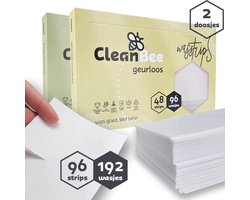 CleanBee® proefpakket 2 x 96 wasbeurten - Geurloos - Fresia - Wasmiddeldoekjes Wasvellen Wasdoekjes Wasmiddel Detergent Sheets Laundry Strips € 0,10 per wasbeurt