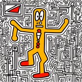 keith haring ode door Brigitte Pinedo poster | 50 x 50 cm | pop art streetart | WALWALLS.STORE