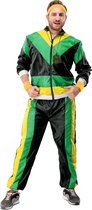 Original Replicas - Jaren 80 & 90 Kostuum - 80s Tracksuit Jamaican Jogger - Man - Groen, Zwart - Extra Small - Carnavalskleding - Verkleedkleding