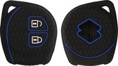 kwmobile autosleutel hoesje geschikt voor Suzuki 2-knops autosleutel - Autosleutel behuizing in blauw / mat zwart