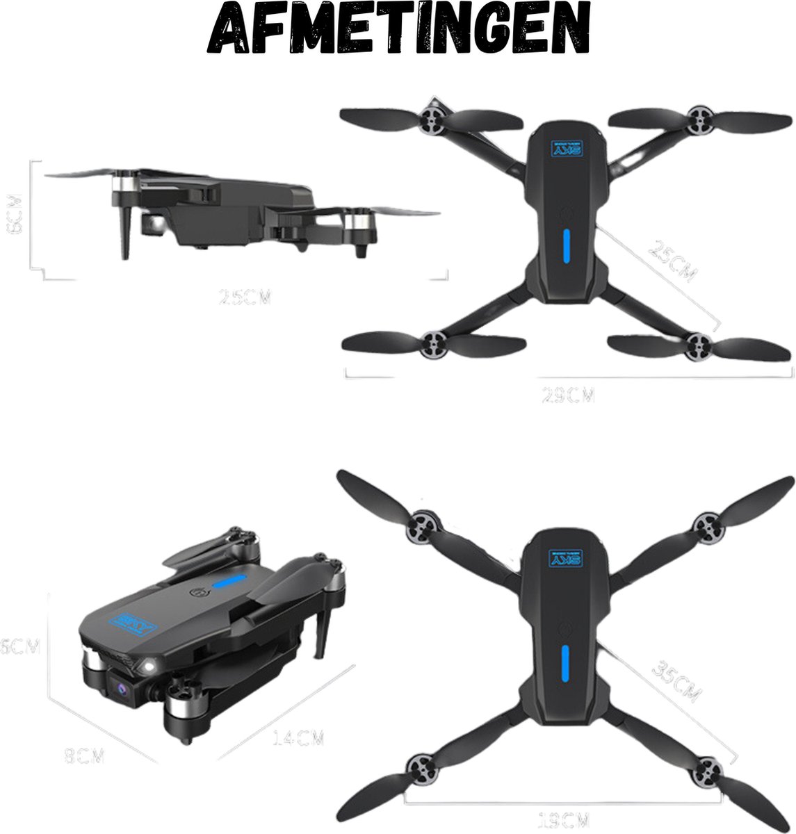 SefSay E88 Max Drone - Drone met dubbele HD camera - Borstelloze motoren - 3 batterijen en een opbergtas - Geschikt voor kinderen en volwassenen — afbeelding 9