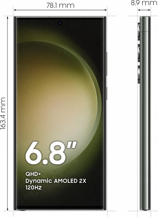 Samsung Galaxy S23 Ultra 5G Dual SIM smartphone 6,8” AMOLED 8GB RAM 256GB opslag 5000mAh groen