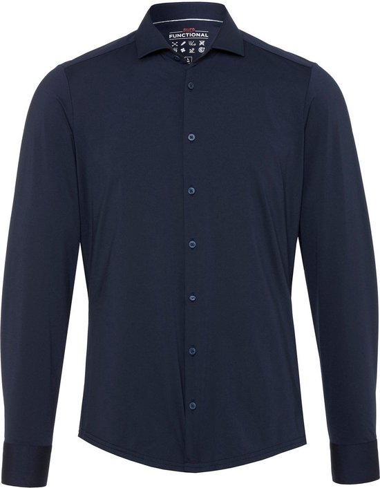 Pure - Overhemd Functional Donkerblauw - Heren - Maat 40 - Slim-fit