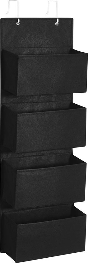 SONGMICS Hangplank, 4 vakken, hangende opberger, organizer, hangend aan de deur of muur, voor slaapkamer, kantoor, 12 x 33,5 x 100 cm, beige RDH004Y01