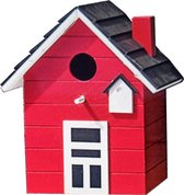 Vogelhuisje rood met zwart dakje