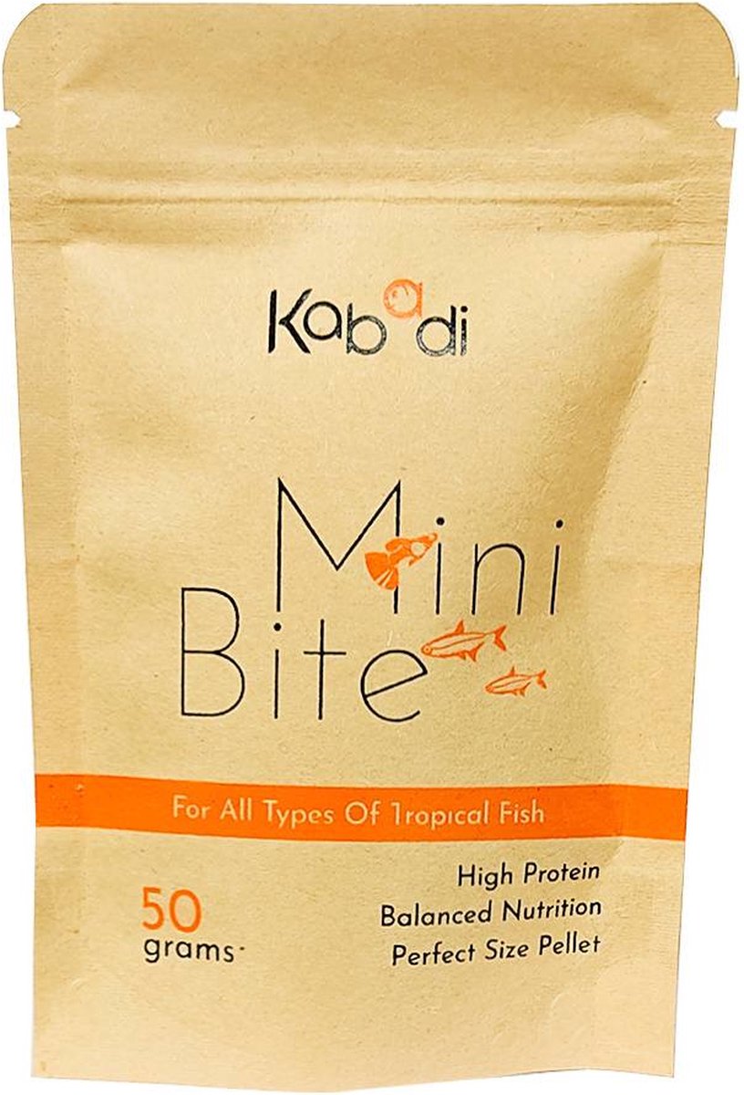Kabadi Mini Bite 50g - Compleet zinkend visvoer voor alle tropische & nano vissen - Mini pellets