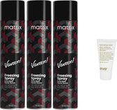 3 x Matrix Vavoom Freezing Spray - Extra Hold - Haarspray voor stevige fixatie en definitie - 500ml + WILLEKEURIG Travel Size