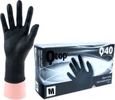 Qtop nitril wegwerp handschoenen latex-en poedervrij - zwart - maat M - 100 stuks