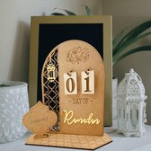 Calendrier du Ramadan, calendrier Eid Mubarak, décorations du Ramadan, en bois, calendrier du compte à rebours pour la maison