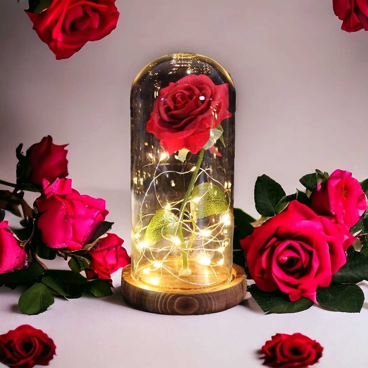 Gestabiliseerde roos, echt cadeau voor dames, koepel, glas, dames, cadeau, verjaardag, eeuwige roos, cadeau-ideeën, moeder, vrouw, vriendin, oma voor Valentijnsdag, verjaardag, Kerstmis