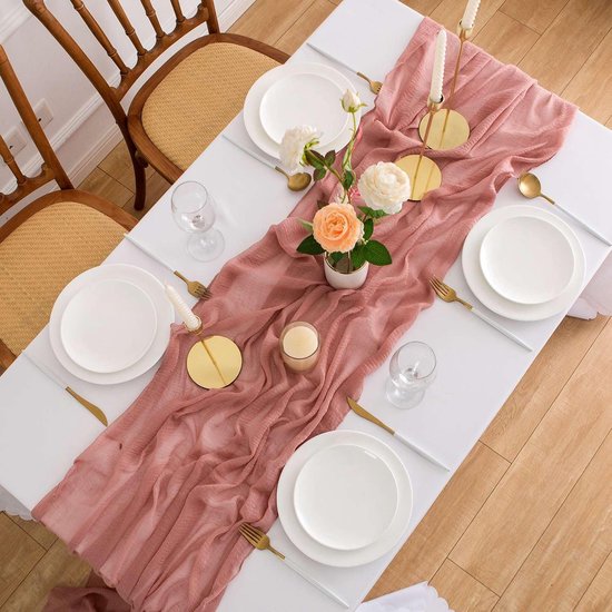 Chemin De Table Satin Rose Poudré - NSE Location 2,00