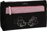 Minnie Mouse Disney Zwart-Roze Reiscosmeticatas Set 2st.