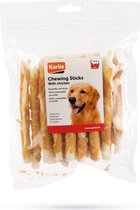 4x Karlie kippenkauwstaafjes - hondensnacks kip - kauwkluifjes met kip runderhuid - voordeelverpakking - kipstokjes 20st