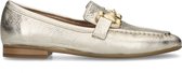 Manfield - Dames - Gouden leren loafers met goudkleurig detail - Maat 39