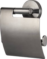 Saqu Nemo WC Rolhouder - met Klep - 12,8x5,6x14,2 cm - Grijs - Toiletrolhouder - WC Papier Houder