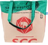 Sac shopping en sacs de ciment recyclés avec fermeture éclair - Alley - éléphant / blanc