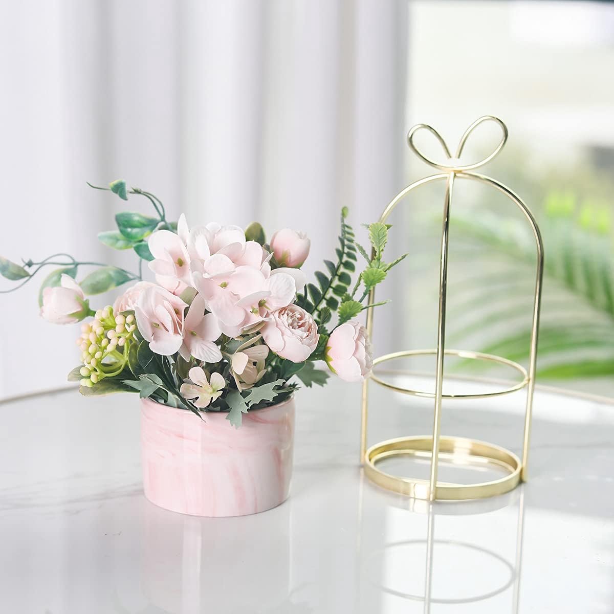 Kunstmatige Potplant met Bloemen in Keramische Pot