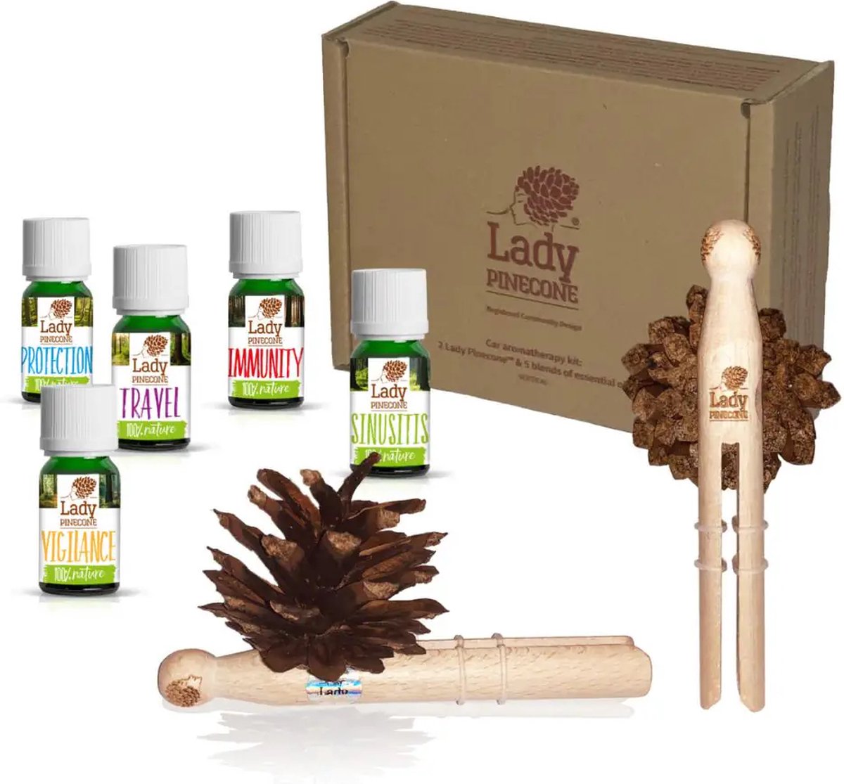 Goedkoopste Etherische Oliën Complete Set - Auto Aromatherapie - 100 Puur & Natuurlijk - 5x10 ml - Horizontale Ventilatieroosters