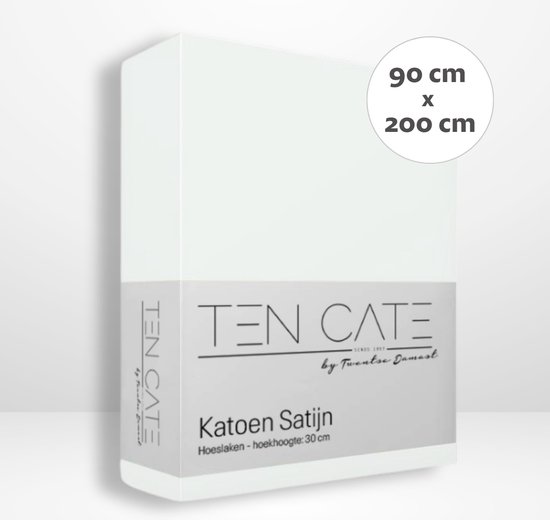 Drap-housse Ten Cate 100% Coton Satin - 90x200 - Blanc