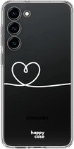 HappyCase Hoesje met leuke Hartje Print Geschikt voor Samsung Galaxy S24 | Flexibel TPU | Stijlvolle Back Cover