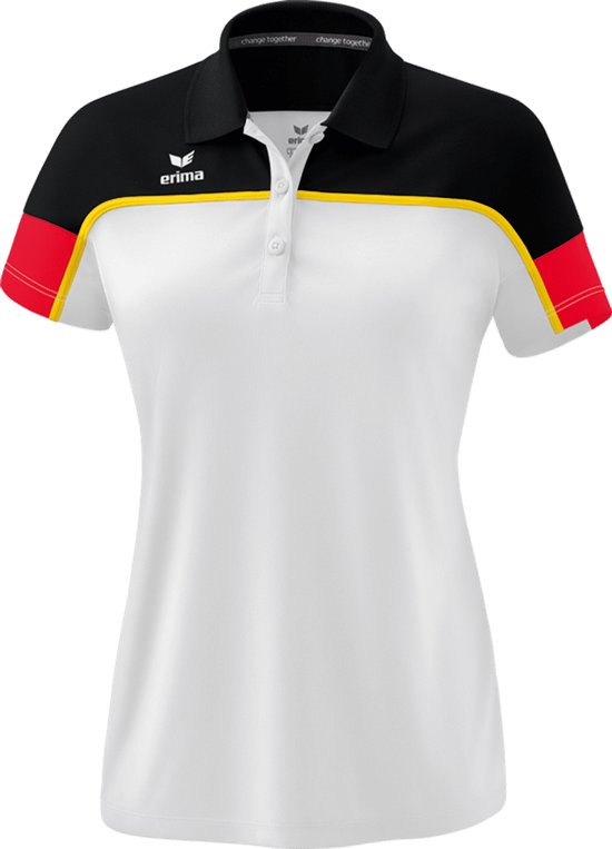 ERIMA Change Polo Dames Wit-Zwart-Rood Maat 38