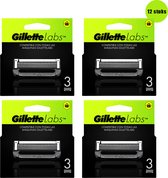 Gillette Labs Lames de recharge – Barre exfoliante et rasoir chauffant (4 x 3) – 12 Lames de rasoir – Pack économique