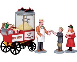 Lemax - Popcorn Seller -  Set Of 4 - Kersthuisjes & Kerstdorpen