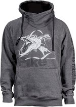 Fladen Sweat à capuche Angry Skeleton Pike gris L | Pull poisson
