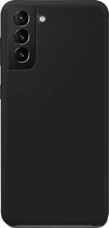 Telefoonglaasje Hoesje Geschikt voor Samsung Galaxy S21 Plus - Siliconen - Zwart - Beschermhoes - Case - Cover