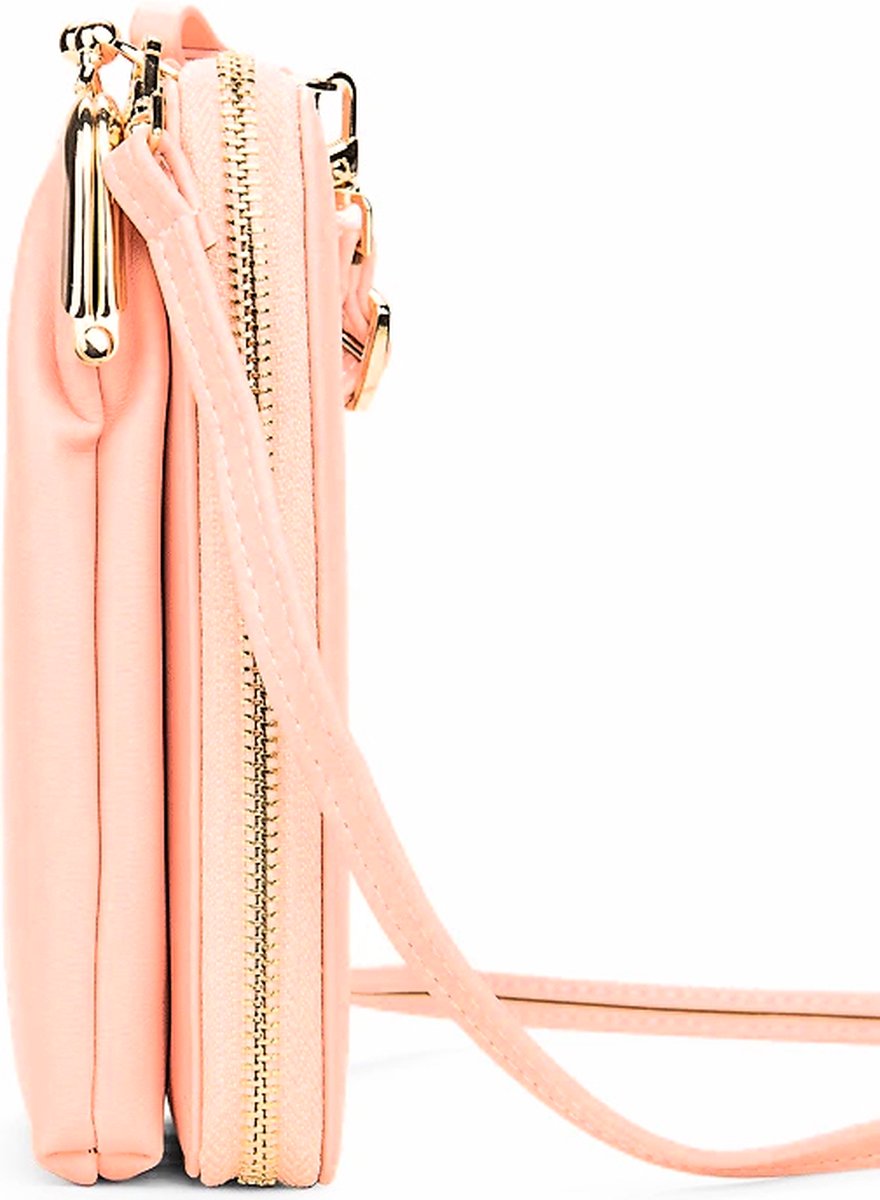 Telefoon Tasje Champagne | LIESZ | Leren tassen | Accessoires | Portemonnee Tas