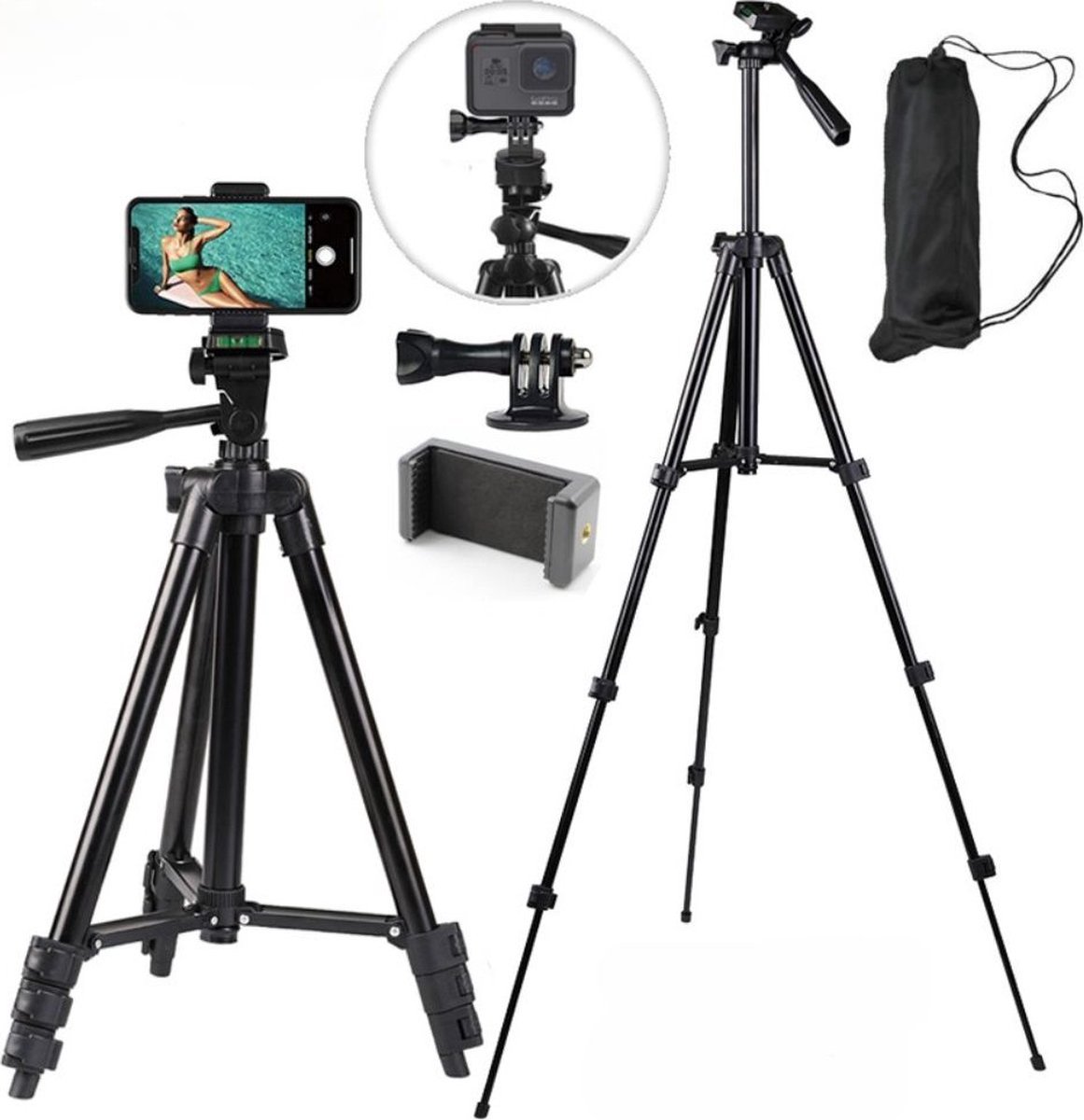 RM Enterprise Statief - Draagbaar Statief - Fotografie - Camera, Telefoon, Smartphone, Iphone - 360° Verstelbaar - Met Bluetooth