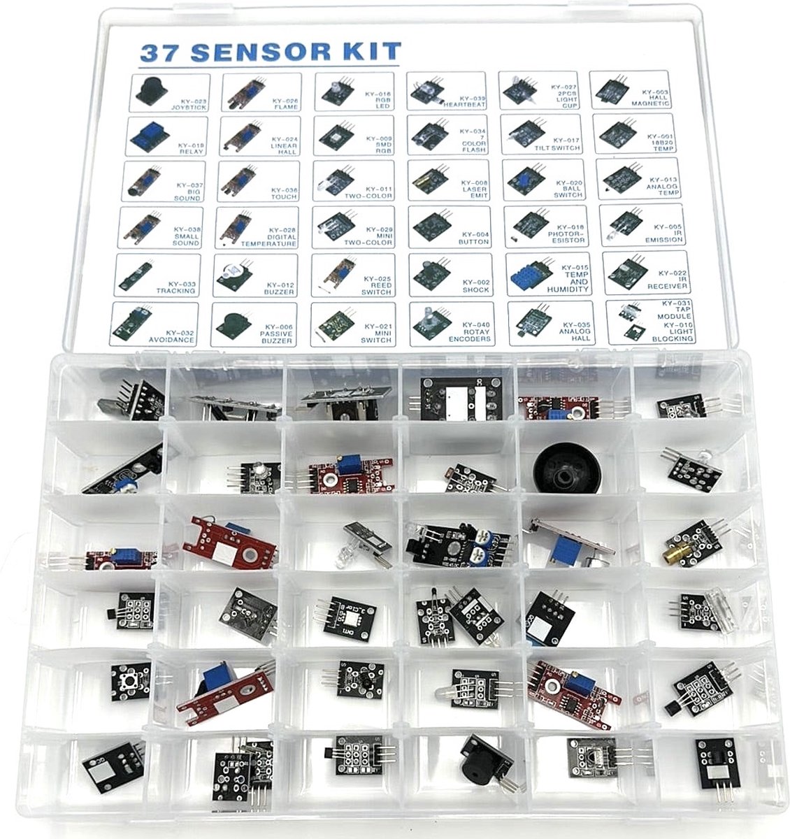 iTronify 37 in 1 sensor kit sensoren en modules voor Arduino, Raspberry ...