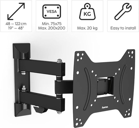 LEYF TV muurbeugel - Ultraslim TV houder voor LED, LCD, OLED, 4K